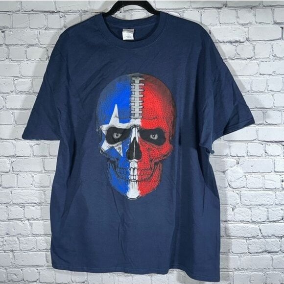 Houston Texans Skull Tee T-Shirt size XL Navy Battle Red NWOT New Without Tags - Picture 2 of 16